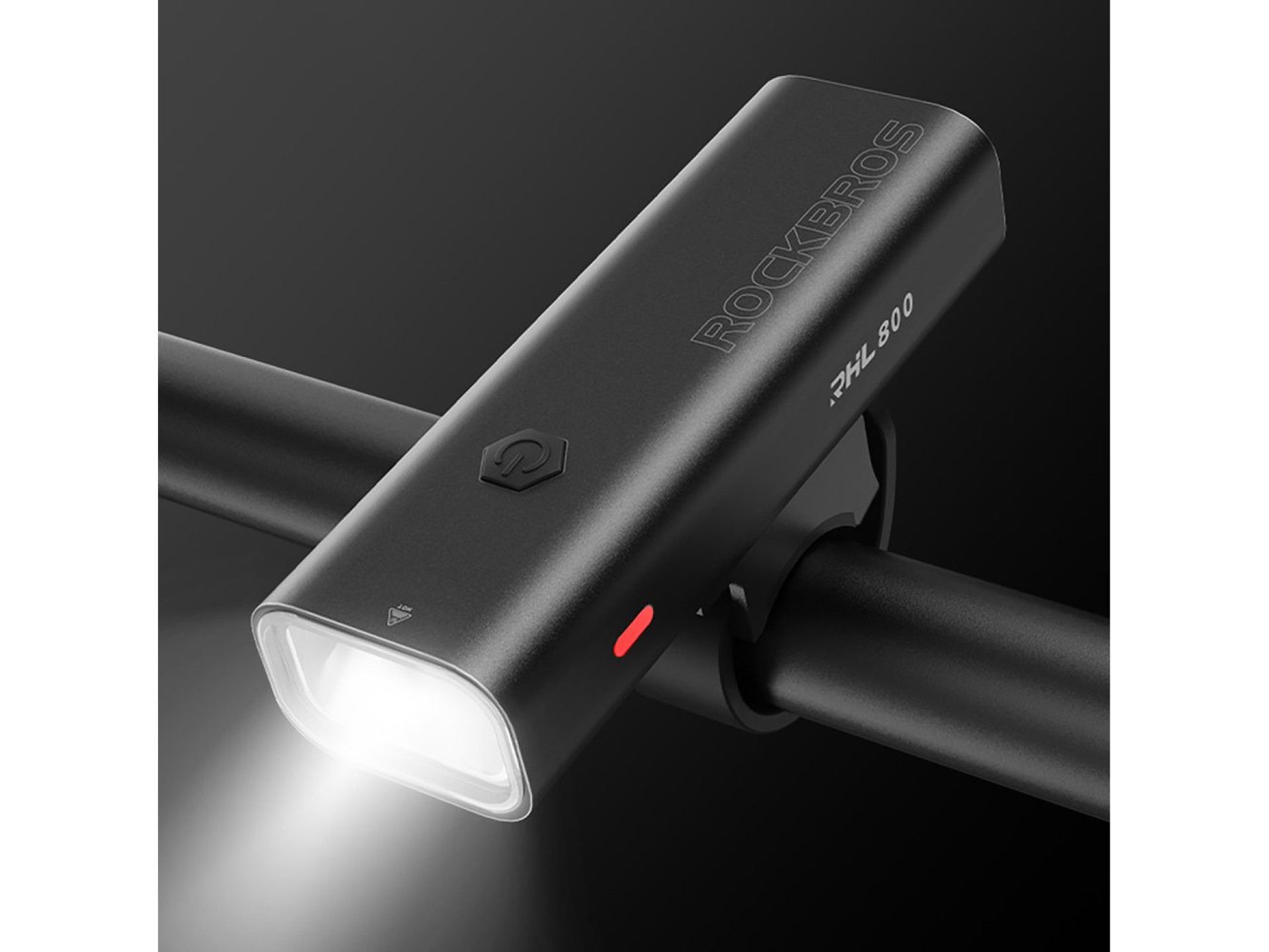 Luz delantera para bicicleta Rockbros 24710012001 de 800 lm + cable USB-C - USB-A - negra
