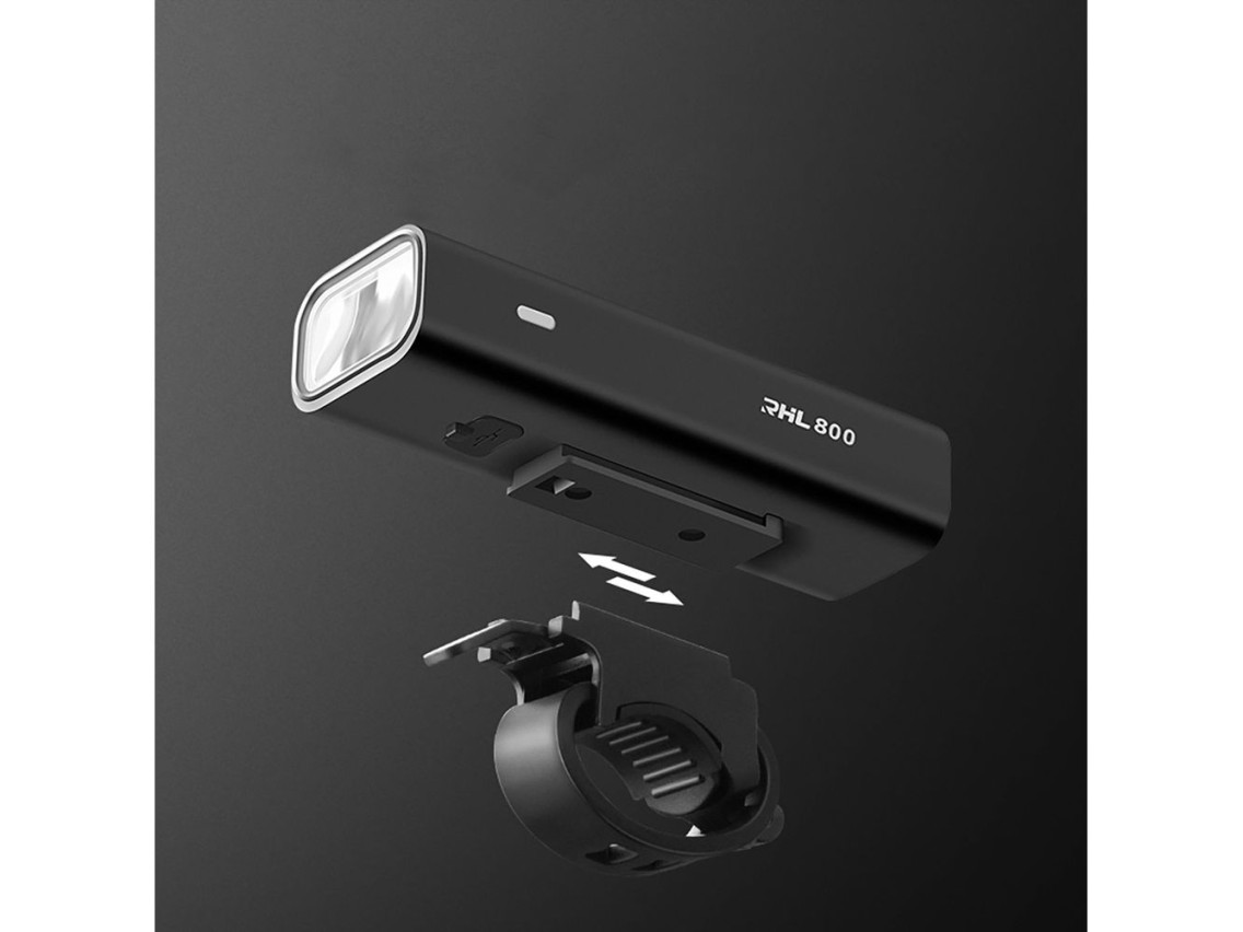 Luz delantera para bicicleta Rockbros 24710012001 de 800 lm + cable USB-C - USB-A - negra