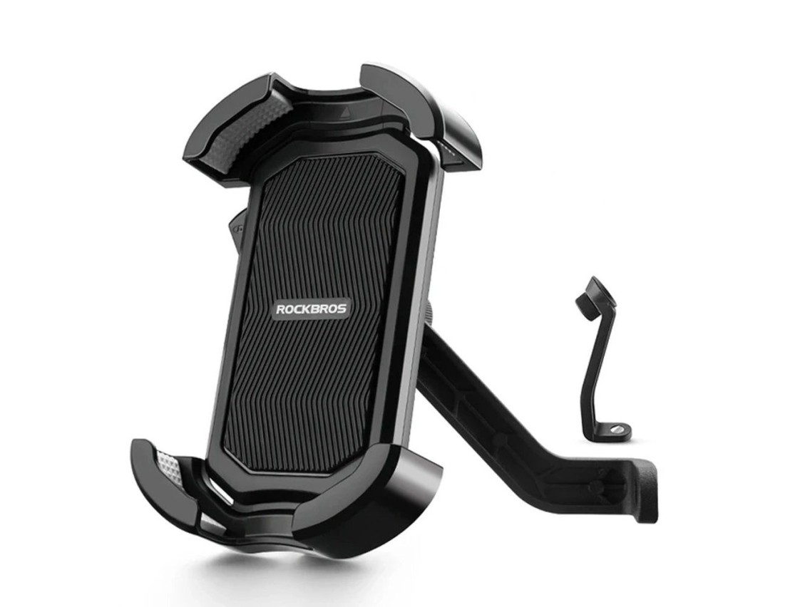 Suporte para celular para motocicleta Rockbros 25210032005 para espelho retrovisor - Preto