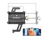 Soporte para teléfono de bicicleta Rockbros 699-BK de aleación de aluminio - Negro Soporte para teléfono de bicicleta Rockbros 699-BK de aleación de aluminio - Negro