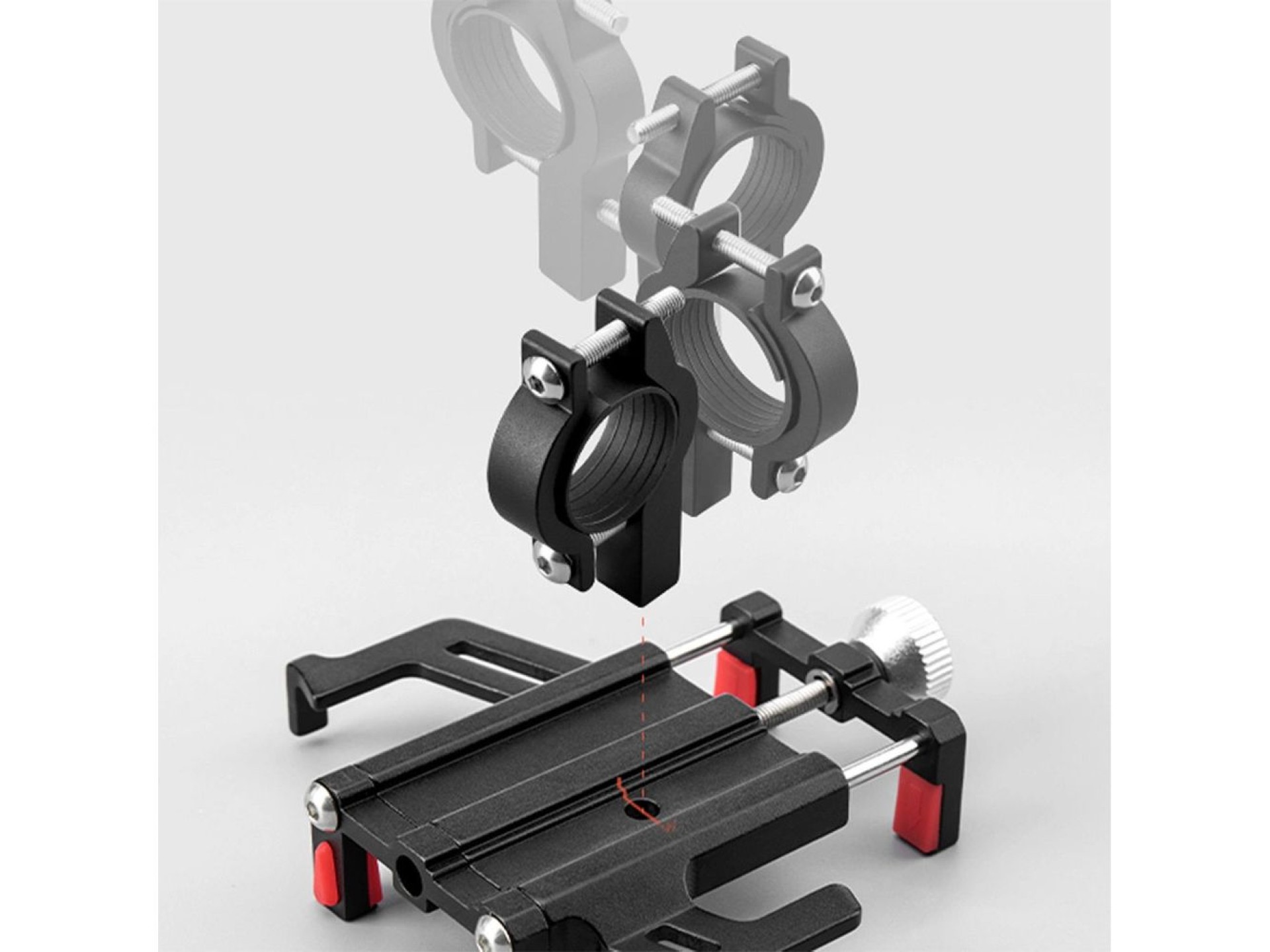 Soporte para teléfono de bicicleta Rockbros 699-BK de aleación de aluminio - Negro