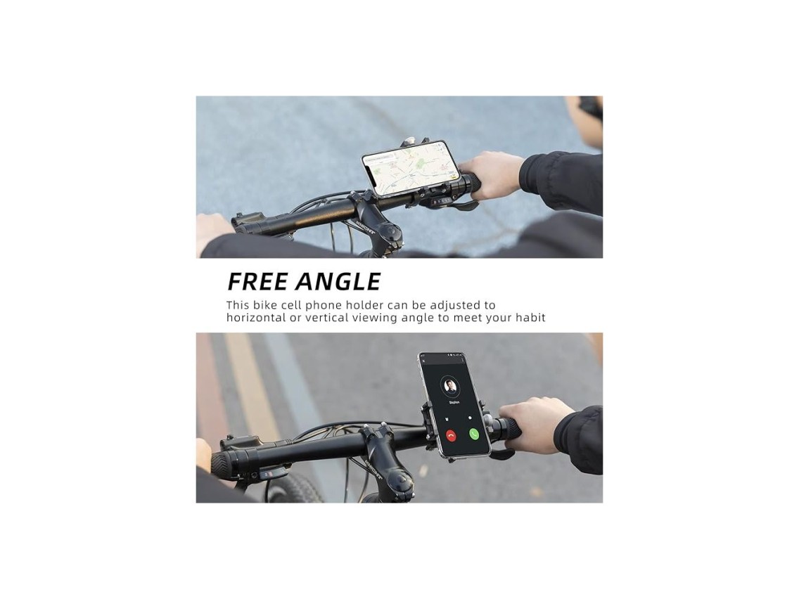 Soporte para teléfono de bicicleta Rockbros 699-BK de aleación de aluminio - Negro