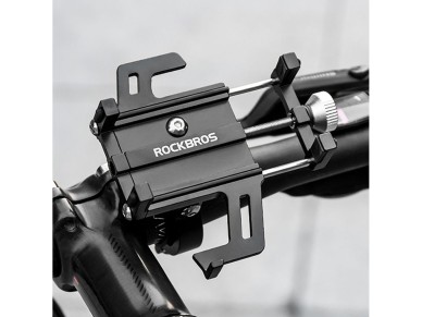 Rockbros 699-BK Aluminum Alloy Bike Phone Holder - Black Rockbros 699-BK Aluminum Alloy Bike Phone Holder - Black
