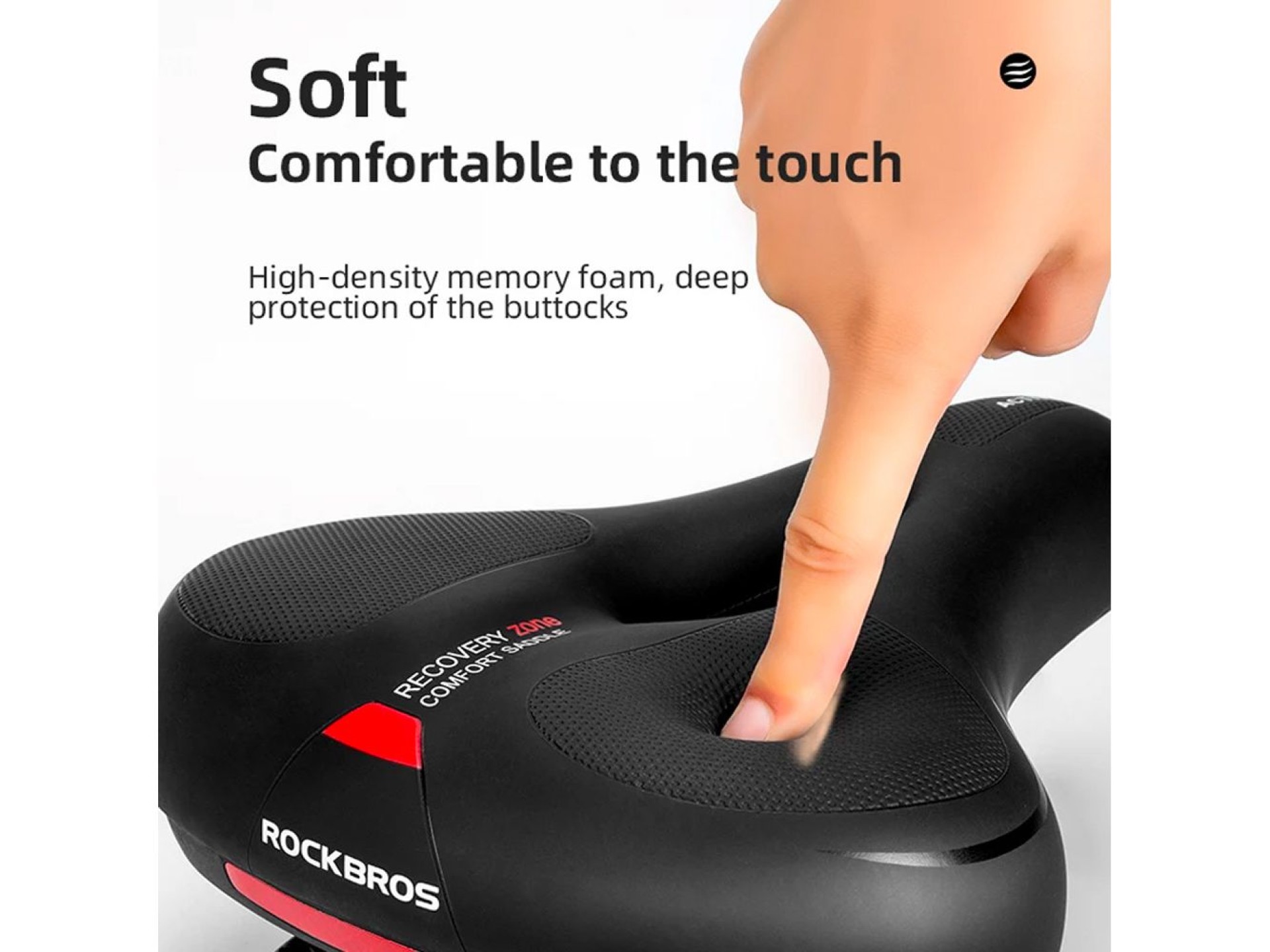 Rockbros AQ-6090R bicycle saddle - black and red