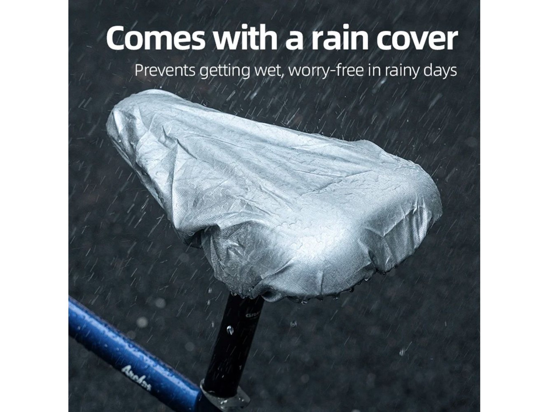 Capa de selim Rockbros LF044R + capa de chuva - preto e vermelho