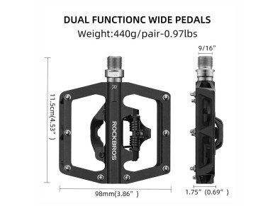 Rockbros PD15-BK Aluminum Alloy Bicycle Pedal Set - Black Rockbros PD15-BK Aluminum Alloy Bicycle Pedal Set - Black