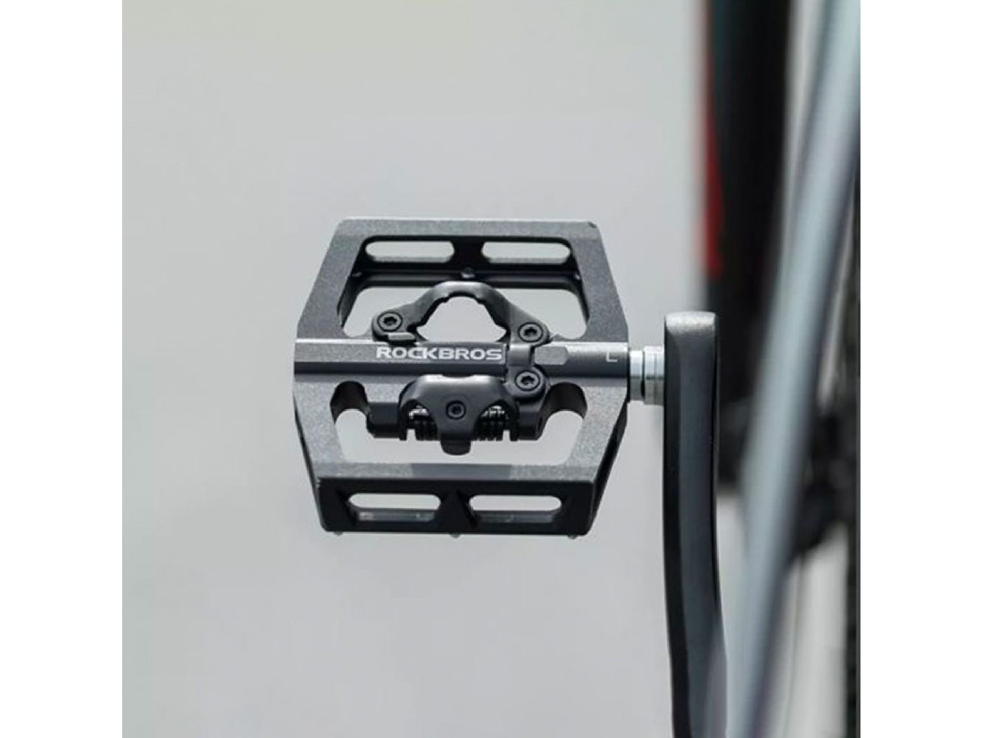 Conjunto de pedais de bicicleta Rockbros PD15-BK em liga de alumínio - Preto