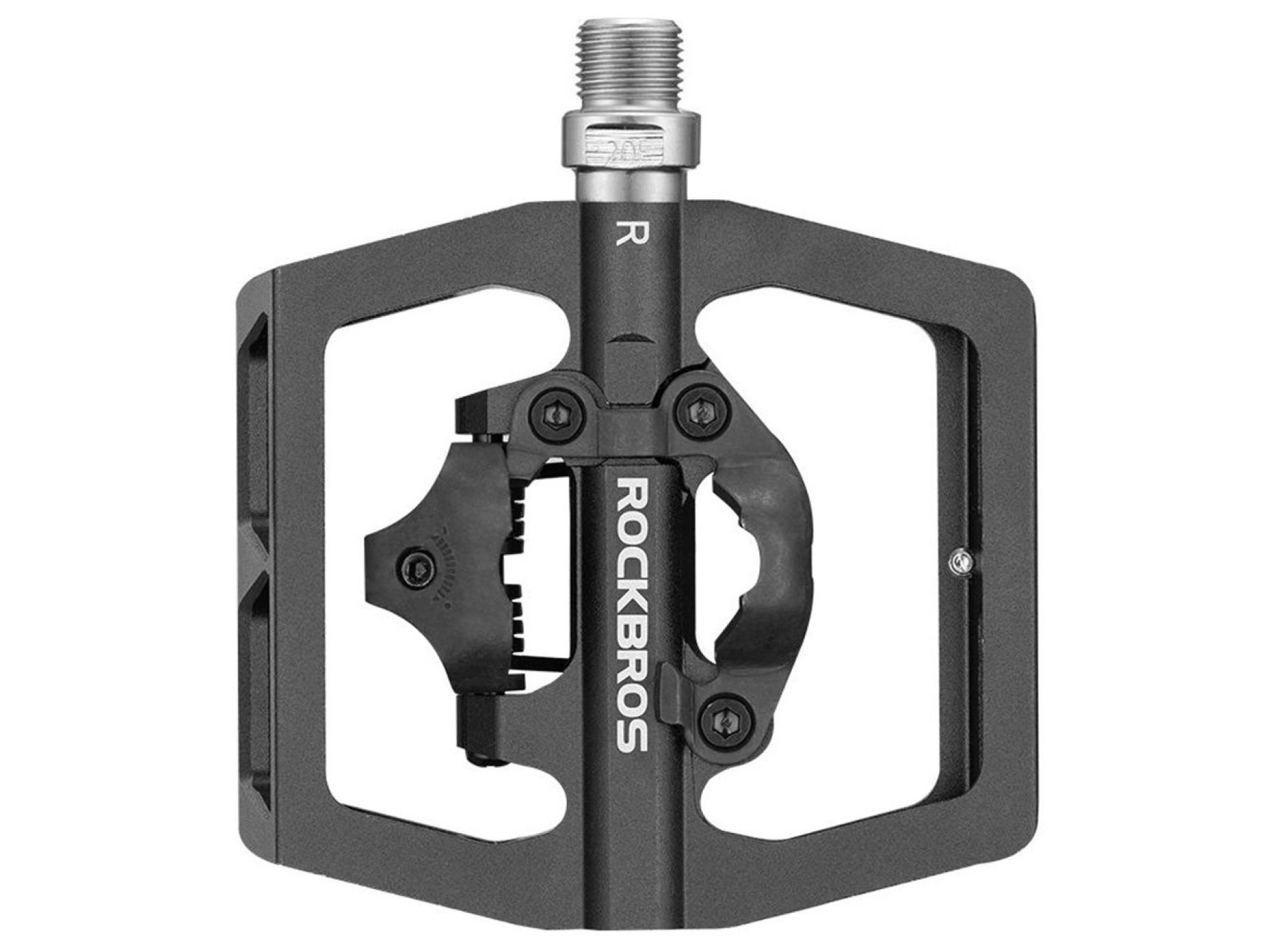 Conjunto de pedais de bicicleta Rockbros PD15-BK em liga de alumínio - Preto