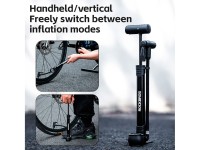 Rockbros 42310006001 bicycle pump with pressure gauge - black