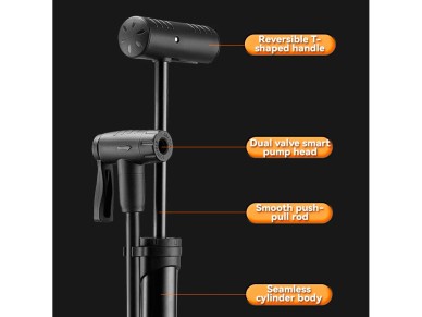 Bomba de bicicleta Rockbros 42310006001 com man�metro - preta