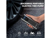 Rockbros 42720001001 Electric Bike Pump with LED Display + USB-C - USB-A Cable - Black Rockbros 42720001001 Electric Bike Pump with LED Display + USB-C - USB-A Cable - Black