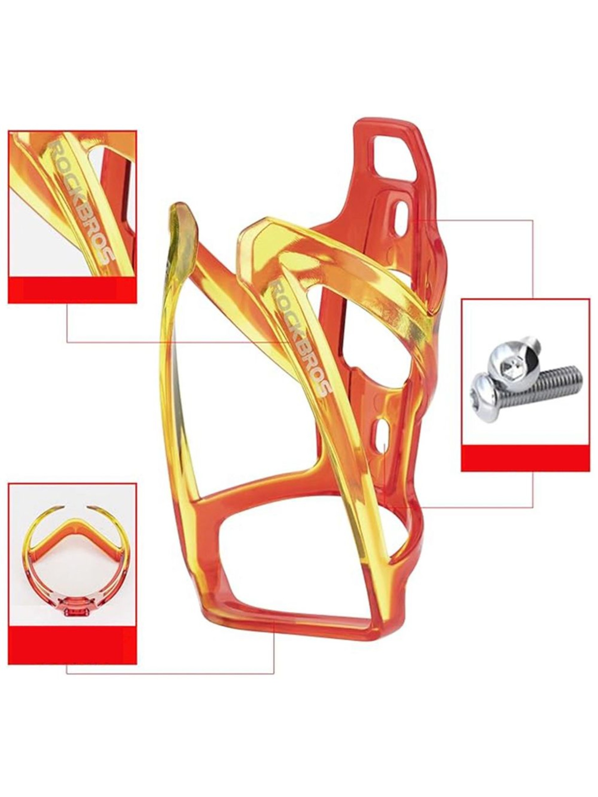 Rockbros FK338 Bike Bottle Holder - Red and Yellow