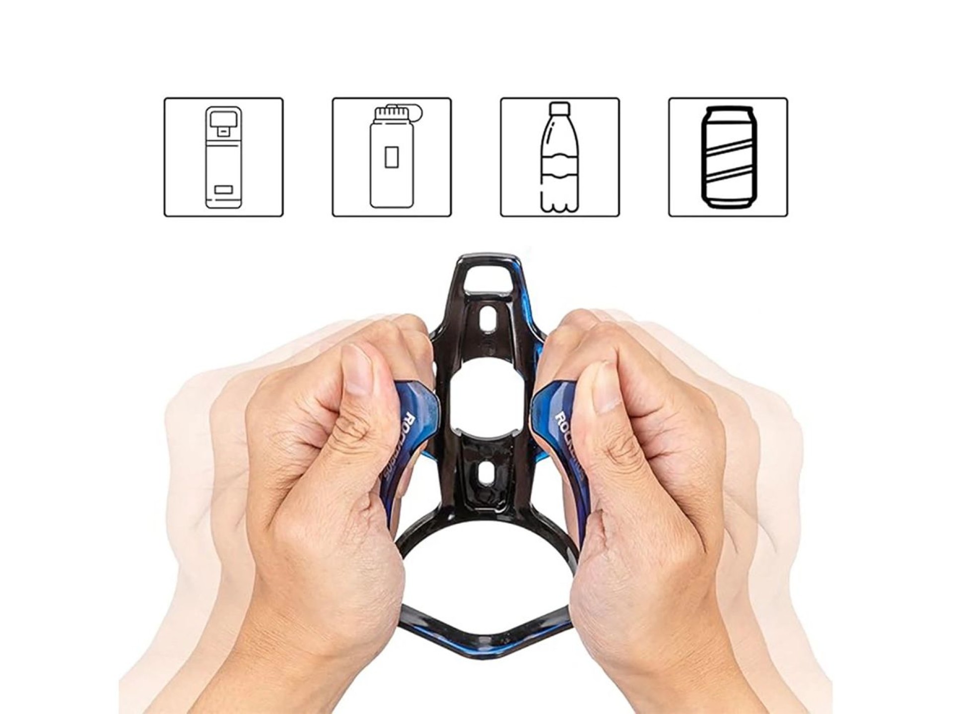 Portabotellas para bicicleta Rockbros FK338 - Negro y azul