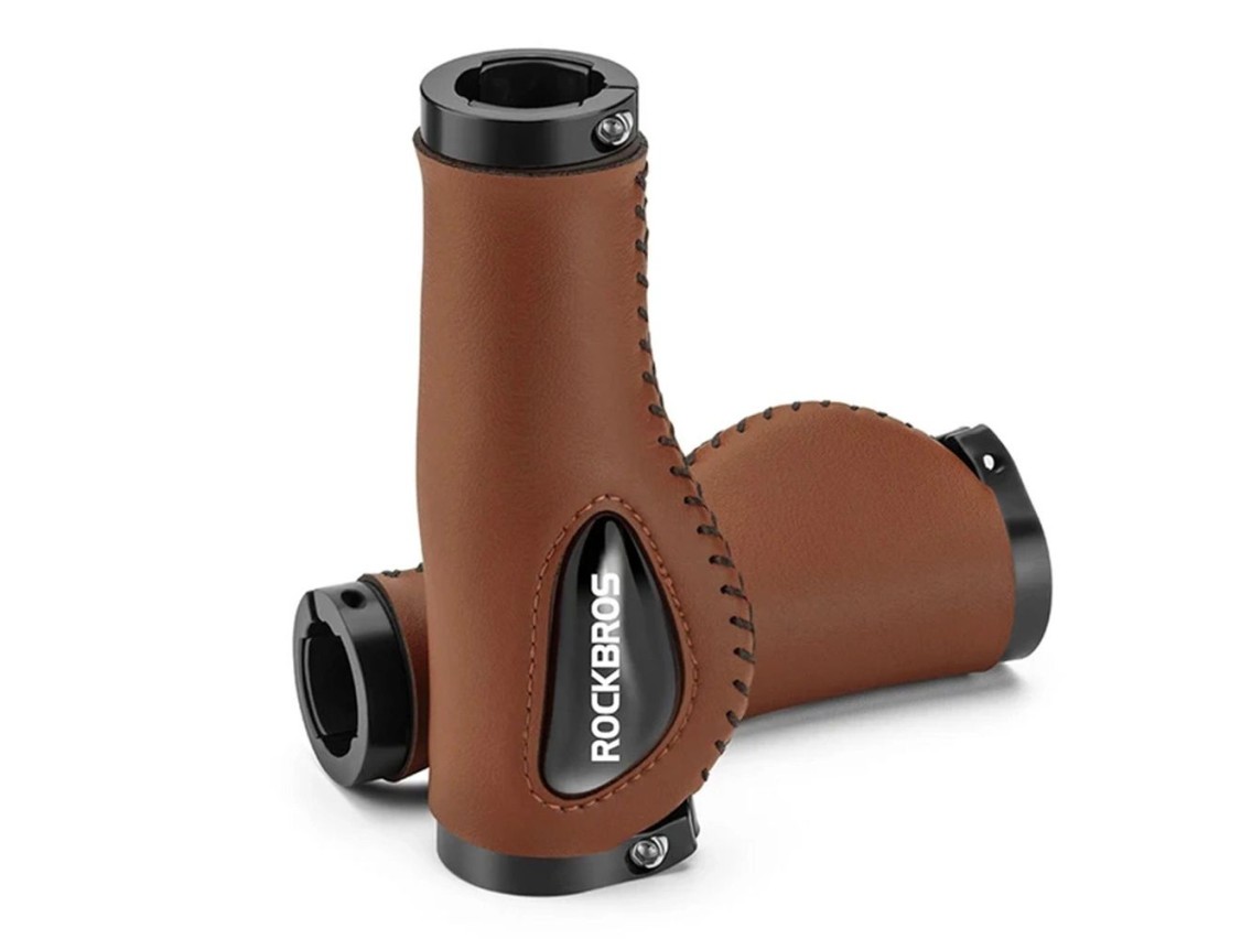Manoplas de couro para bicicleta Rockbros 40720001002 - marrom