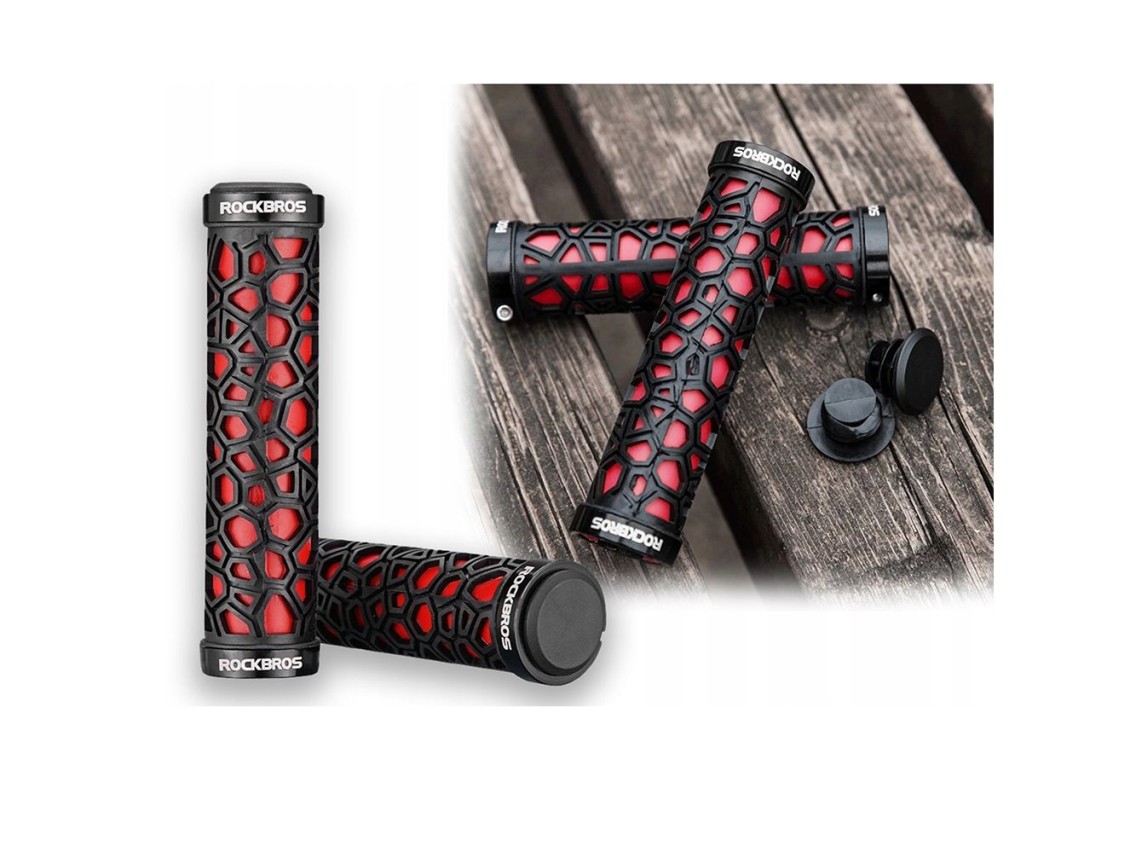 Puños para bicicleta Rockbros 2017-14ARD - negro y rojo