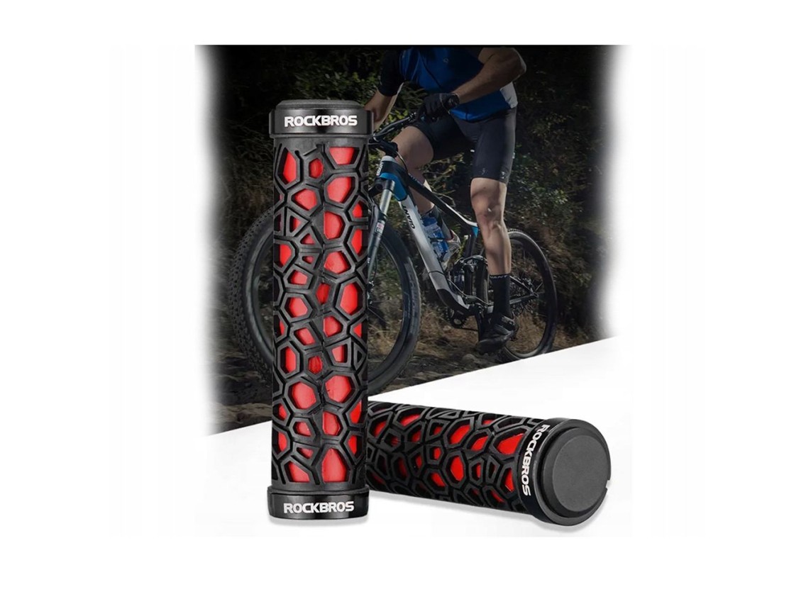 Puños para bicicleta Rockbros 2017-14ARD - negro y rojo