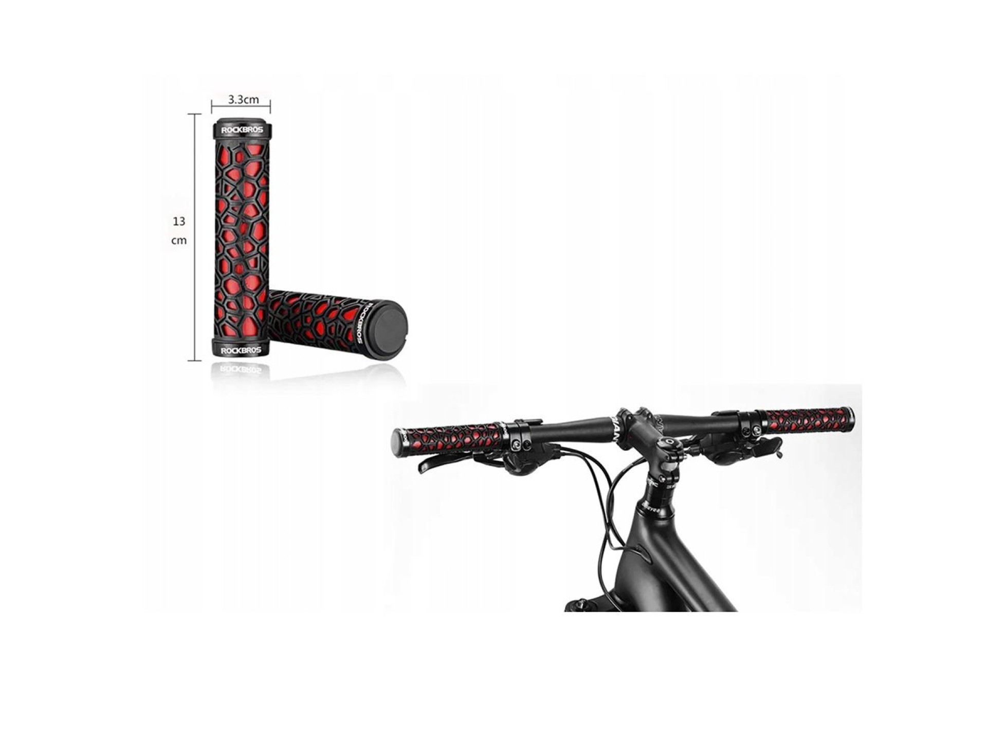 Puños para bicicleta Rockbros 2017-14ARD - negro y rojo