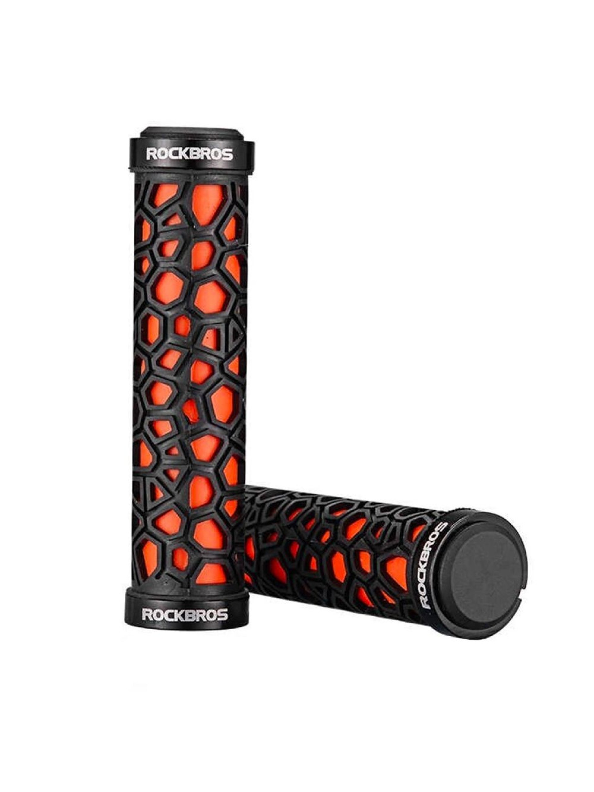 Rockbros 2017-14AOR bicycle grips - black and orange