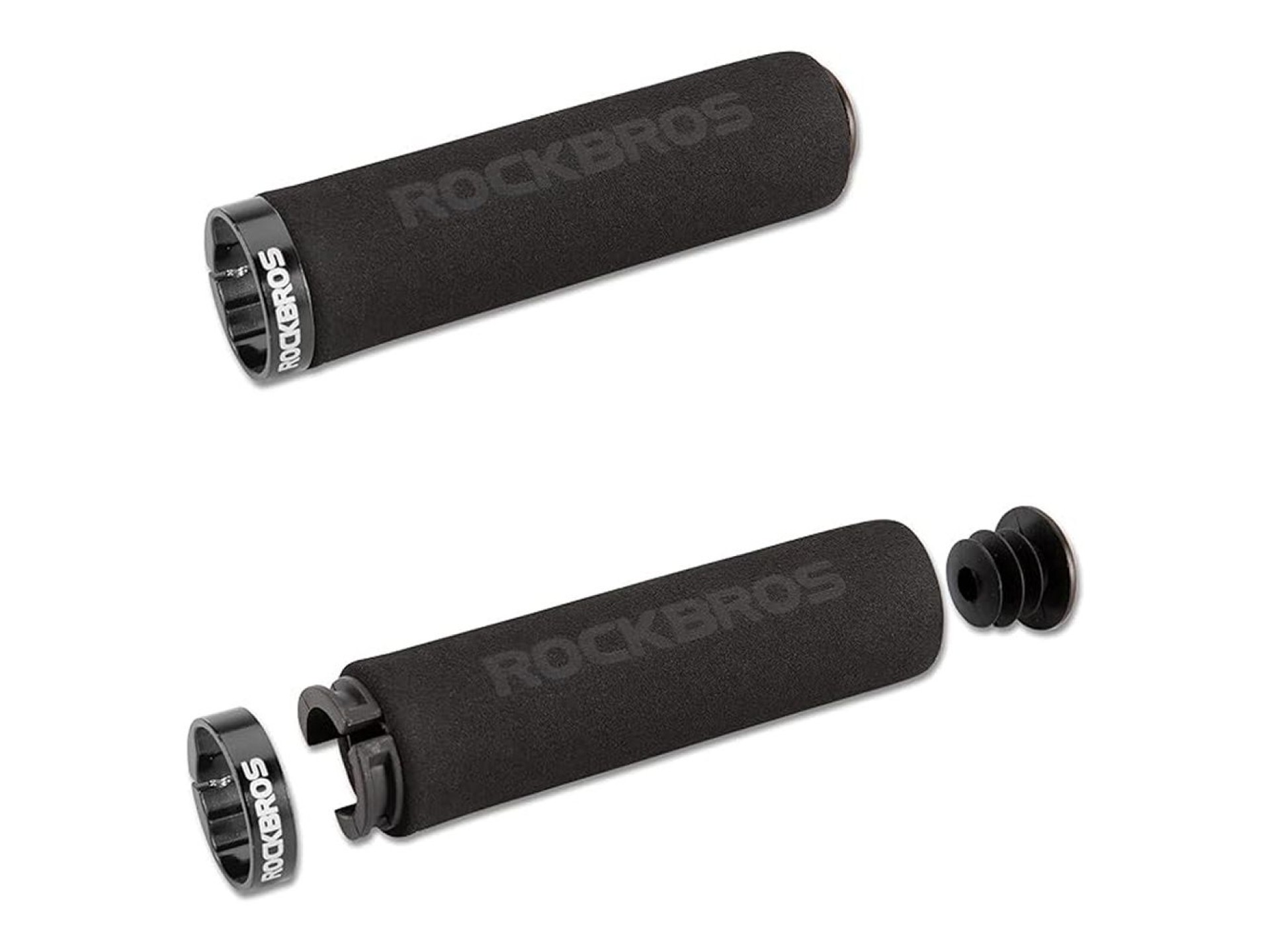 Puños de manillar de bicicleta Rockbros BT1001BKBK de esponja - negros
