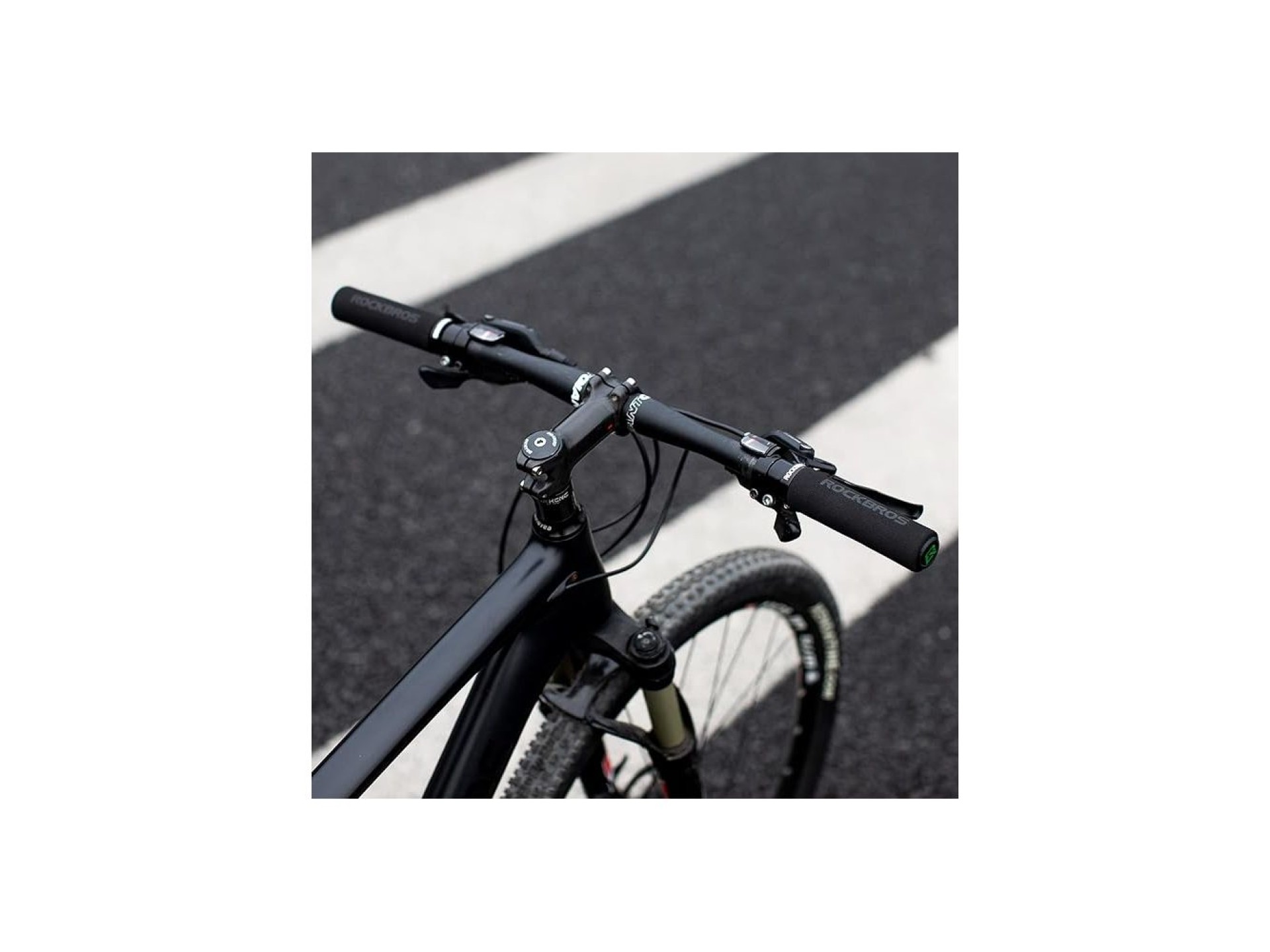 Manoplas de guidão de bicicleta Rockbros BT1001BLBK em esponja - azul e preto