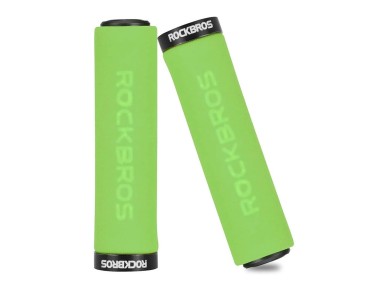 Rockbros BT1001GNBK sponge bicycle handlebar grips - green and black Rockbros BT1001GNBK sponge bicycle handlebar grips - green and black