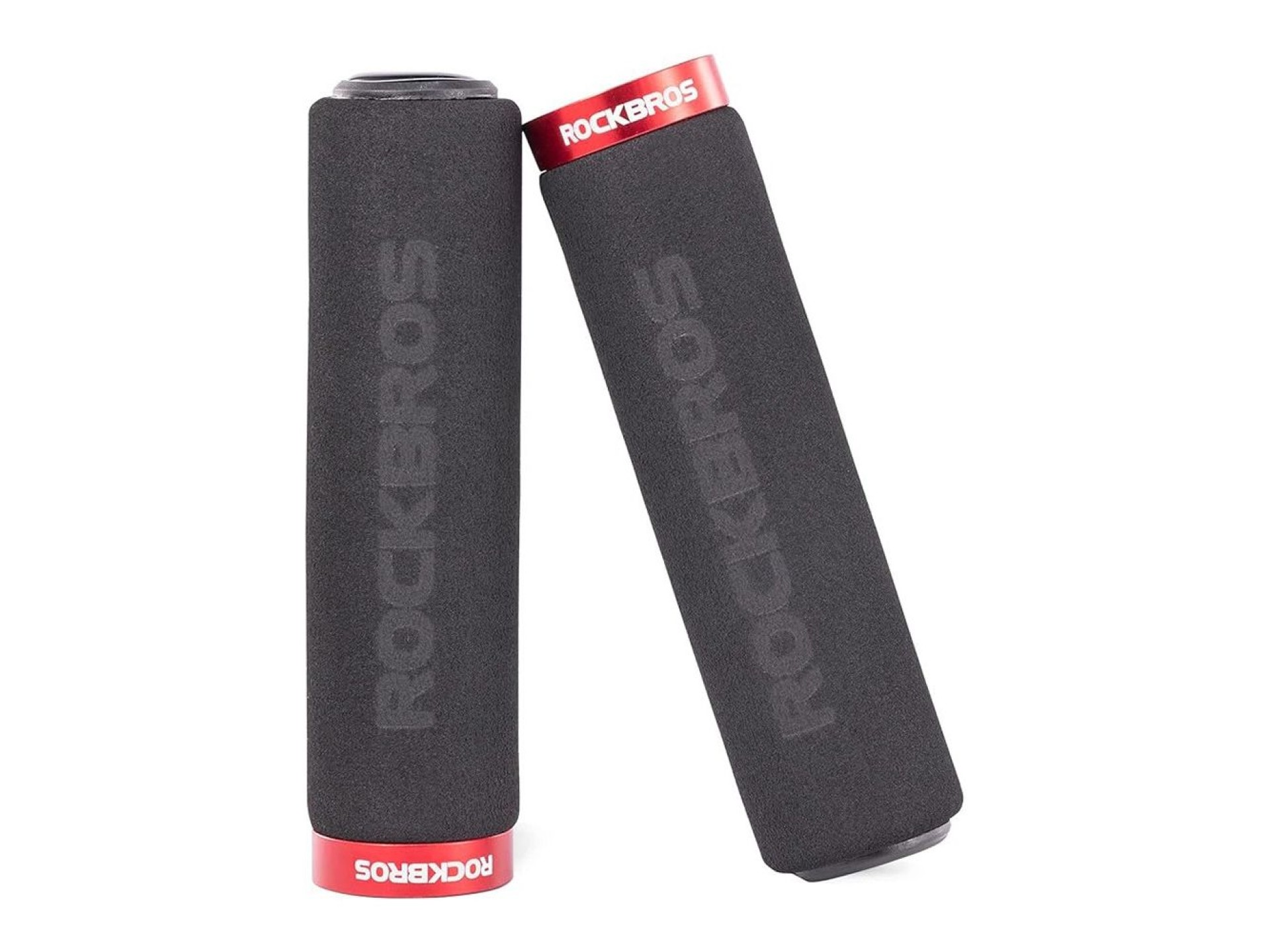 Rockbros BT1001BKRD sponge bicycle handlebar grips - black and red