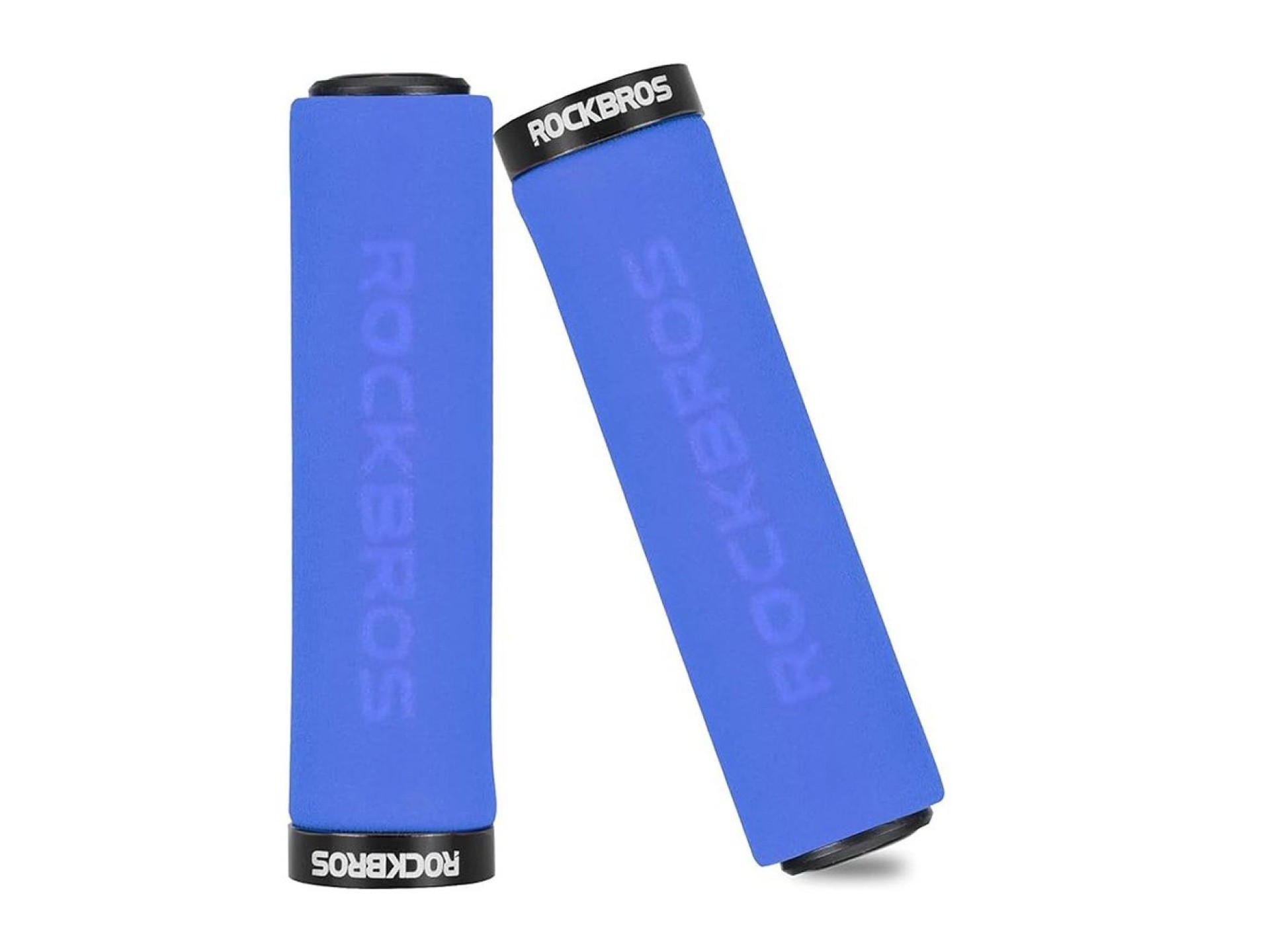 Manoplas de guidão de bicicleta Rockbros BT1001BLBK em esponja - azul e preto