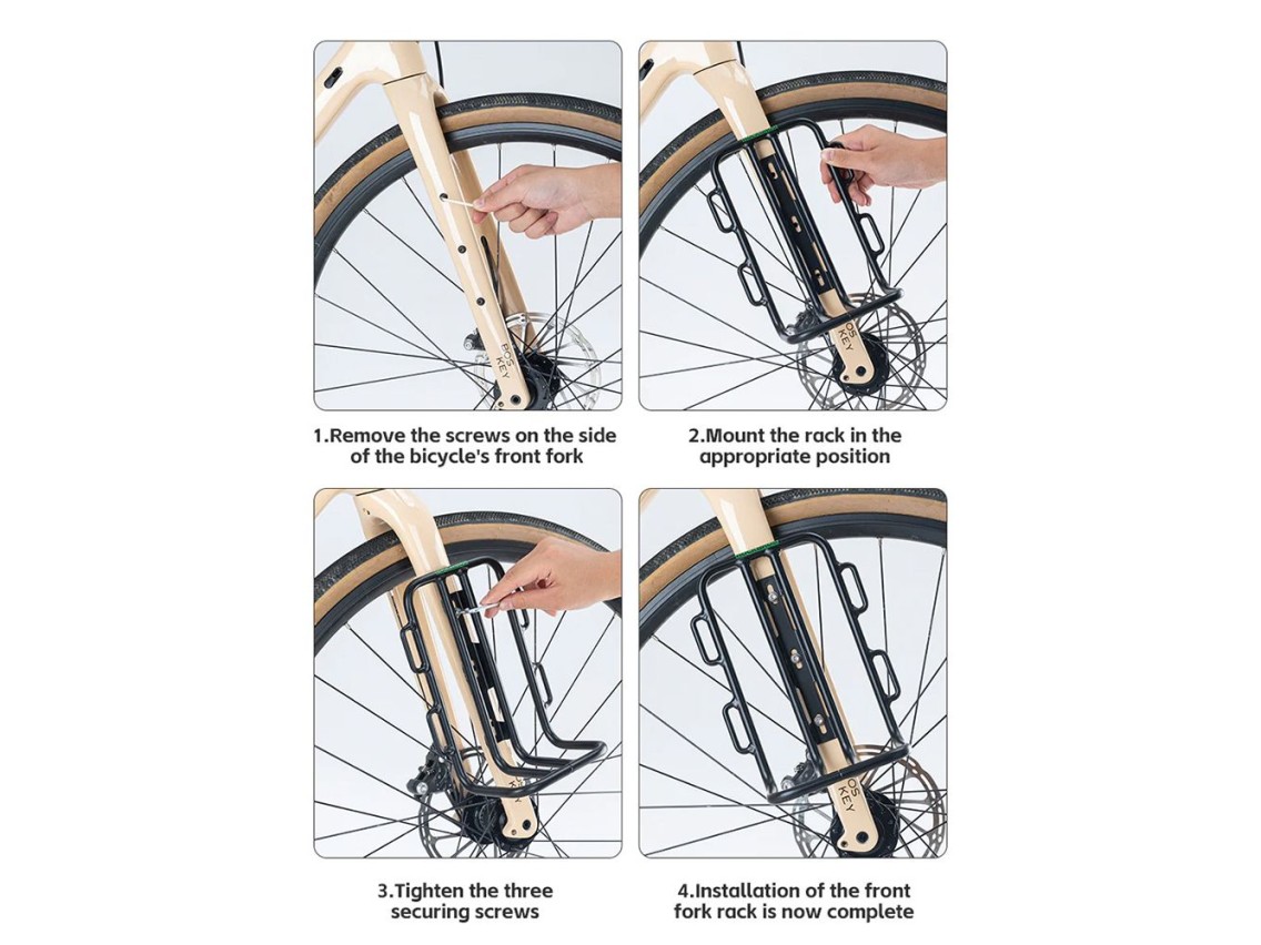 Rockbros 33210010001 front bicycle shelf for bicycle fork - black