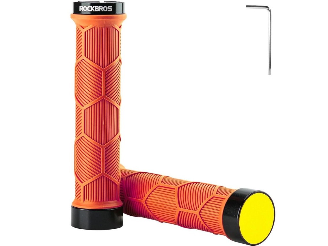 Rockbros 40720007004 bicycle grips with reflector - orange