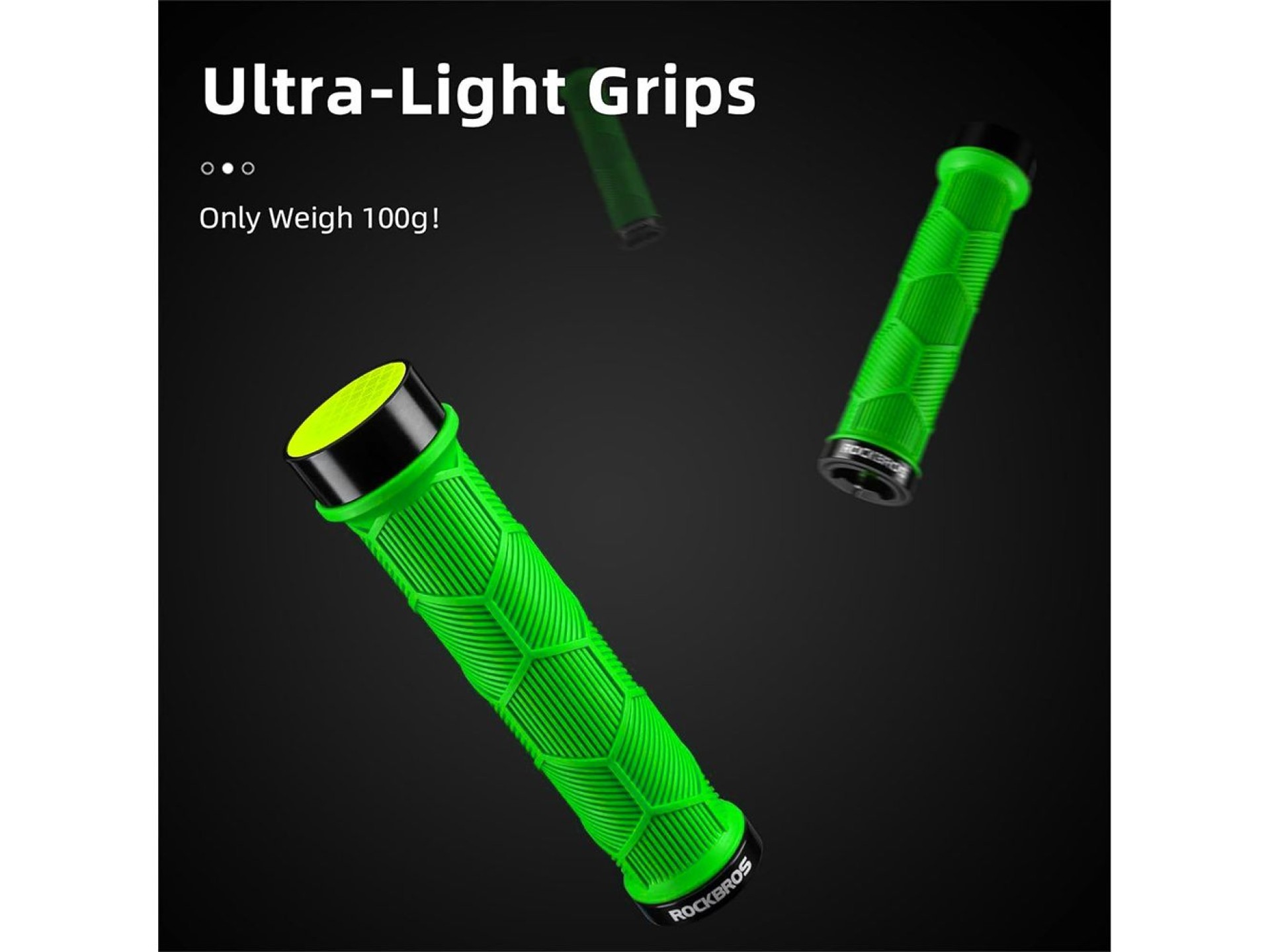 Puños para bicicleta Rockbros 40720007005 con reflector - verde