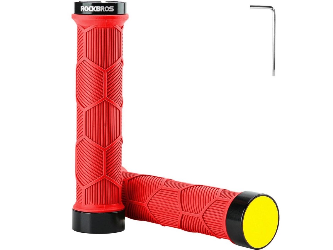 Manoplas de bicicleta Rockbros 40720007002 com refletor - vermelhas