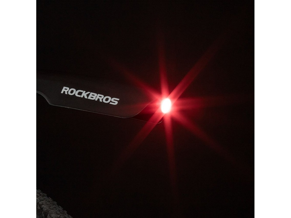 Guardabarros Rockbros DNB8001 con luz LED roja - negro