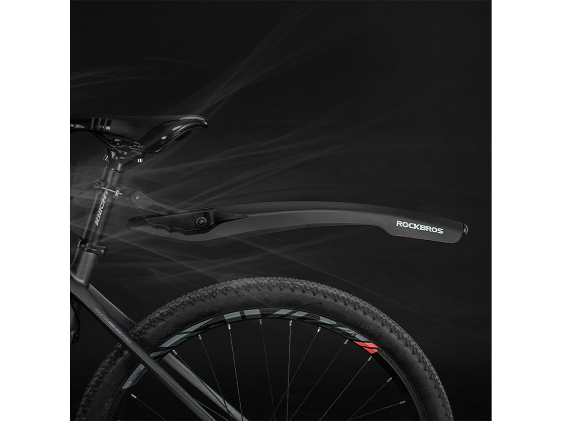 Guardabarros Rockbros DNB8001 con luz LED roja - negro