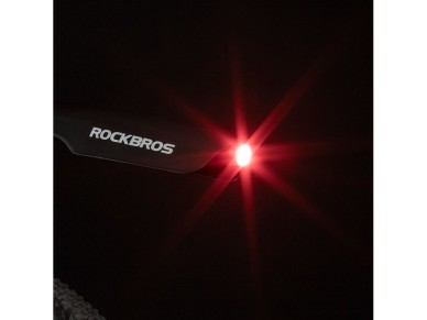 Rockbros DNB8001 mudguard with red LED light - black Rockbros DNB8001 mudguard with red LED light - black
