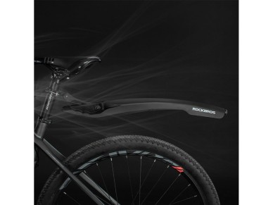 Rockbros DNB8001 mudguard with red LED light - black Rockbros DNB8001 mudguard with red LED light - black