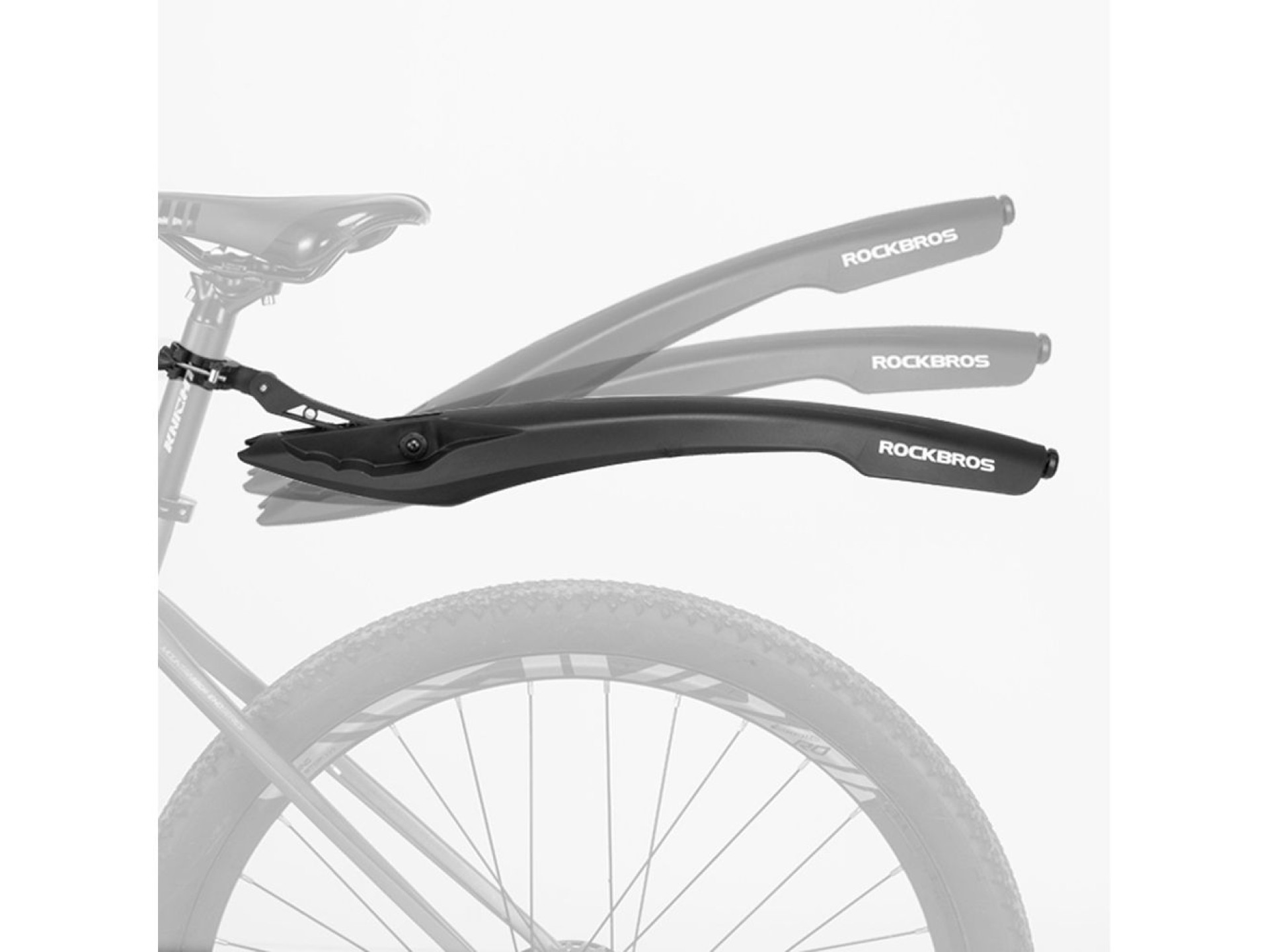Guardabarros Rockbros DNB8001 con luz LED roja - negro