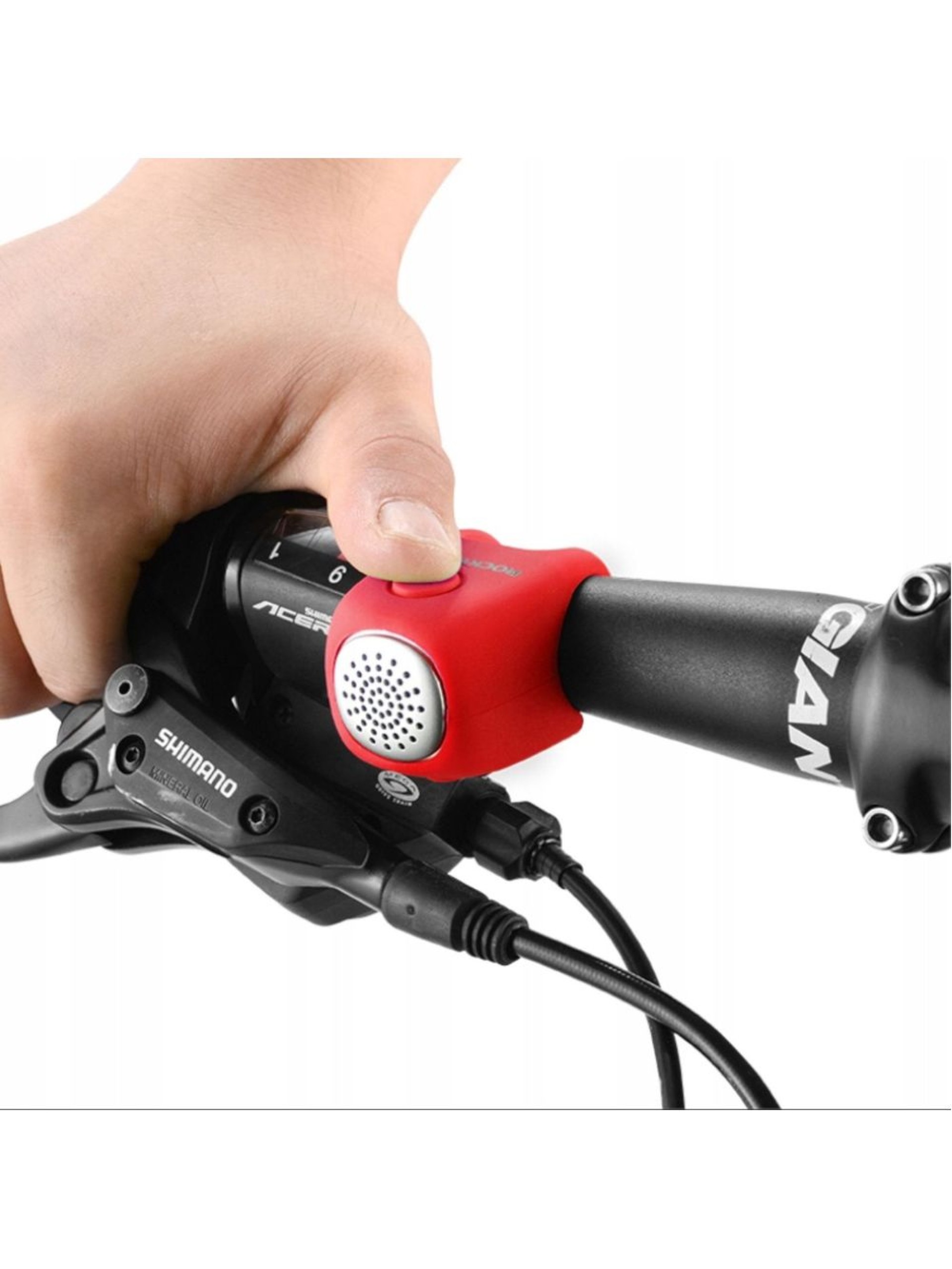 Campainha eletrônica para bicicleta Rockbros CB1709RD - vermelha
