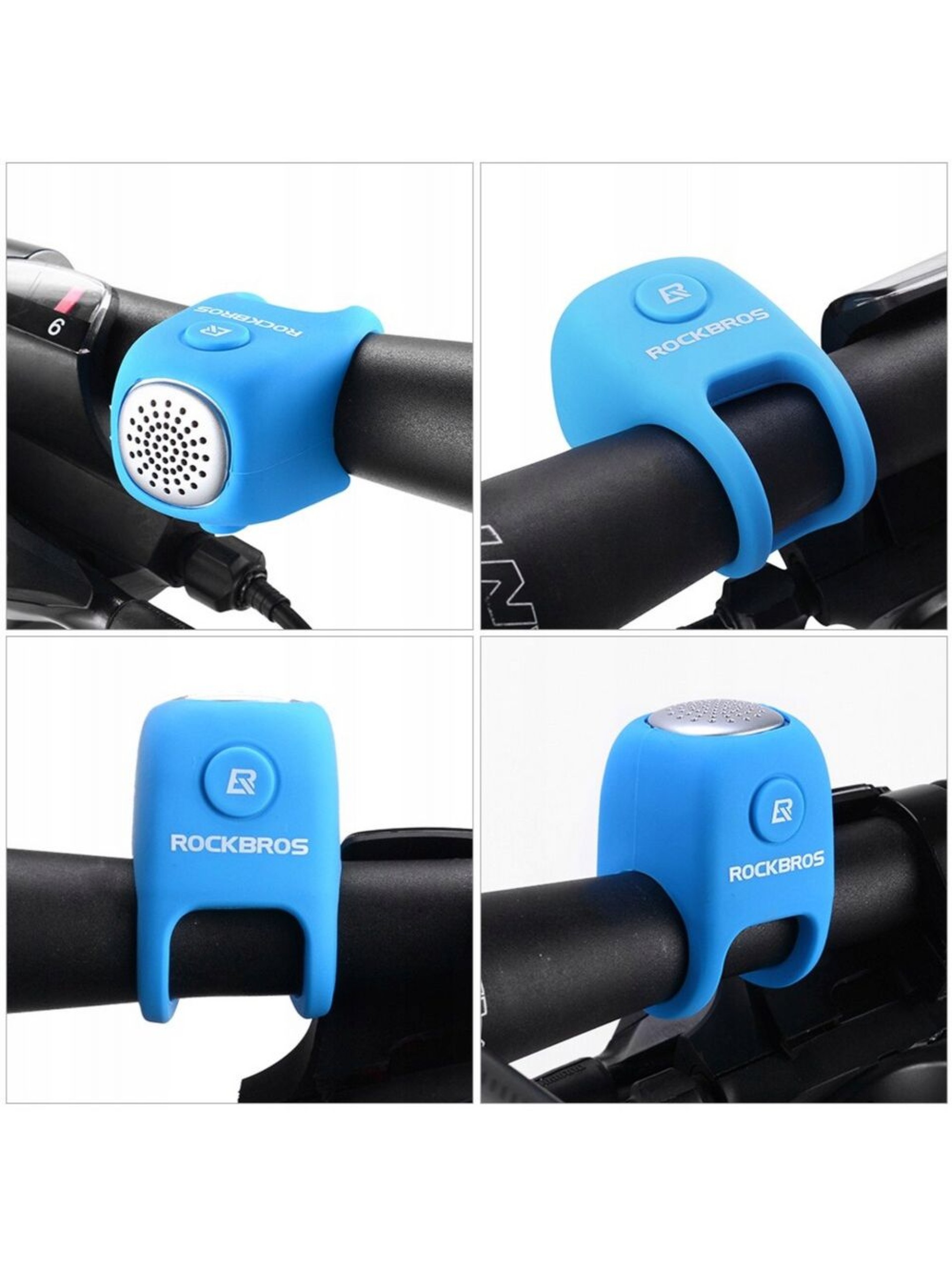 Campainha eletrônica para bicicleta Rockbros CB1709BU - azul