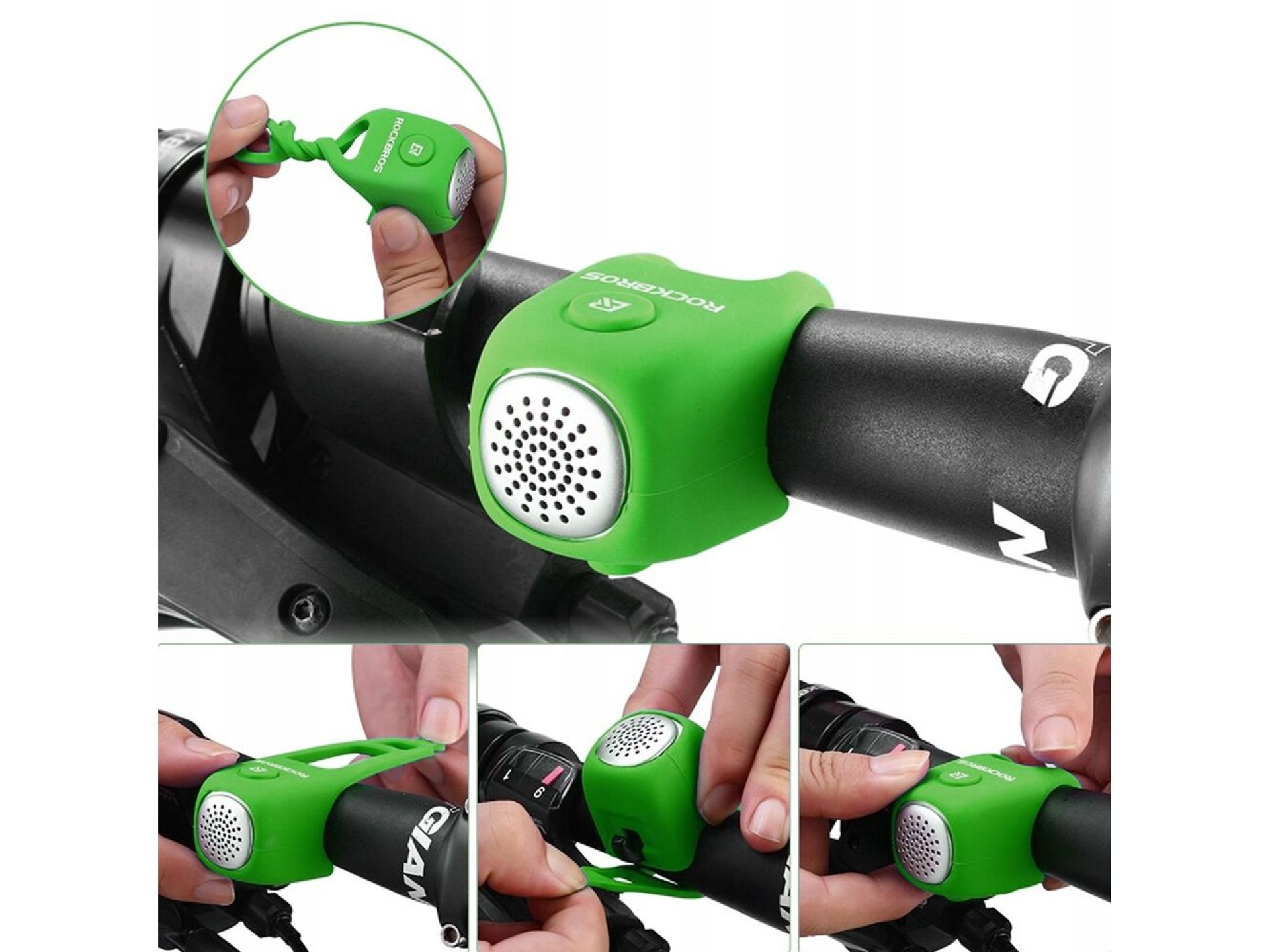Rockbros CB1709GN electronic bicycle bell - green