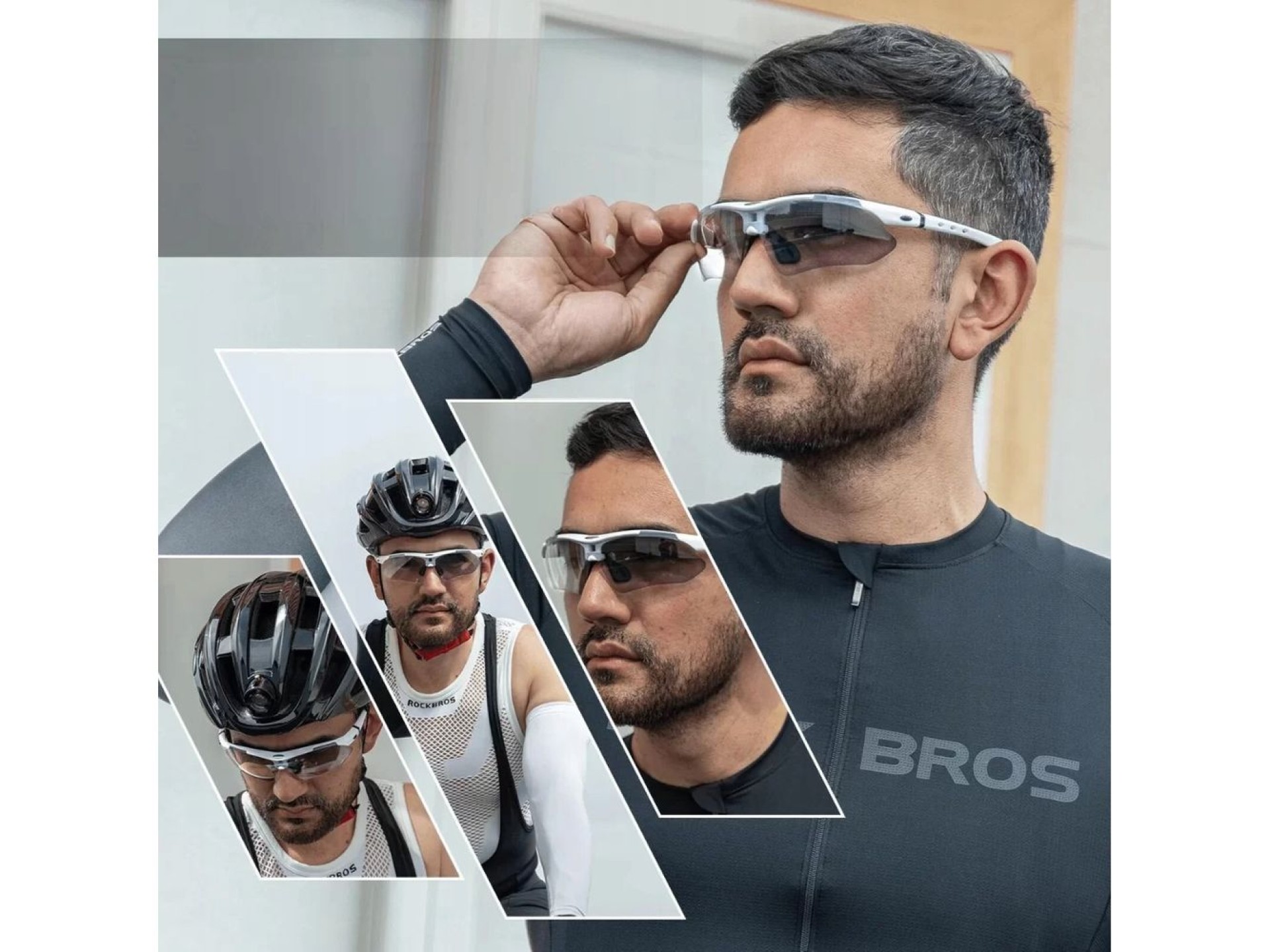 Gafas de ciclismo polarizadas Rockbros 10002 - Blancas
