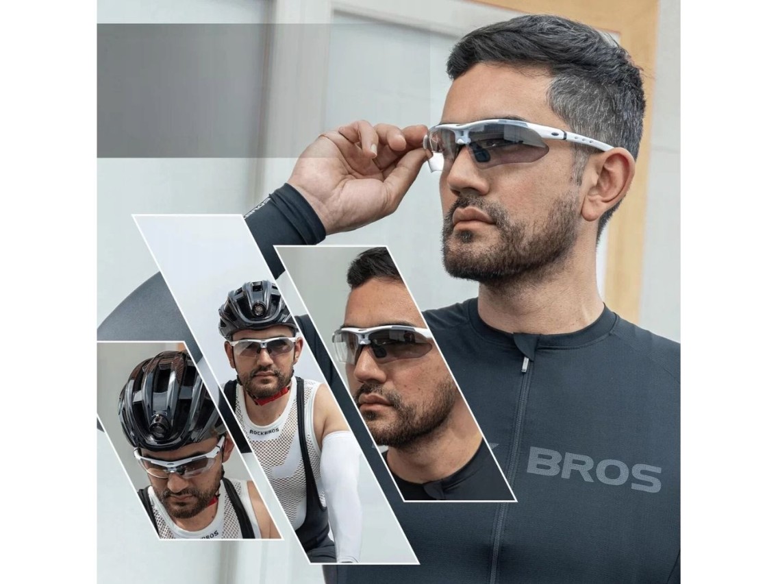 Gafas de ciclismo polarizadas Rockbros 10002 - Blancas