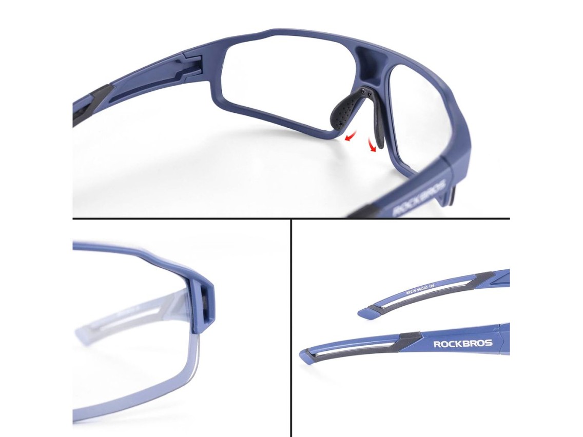 Rockbros SP216BL photochromic UV400 cycling glasses - blue