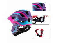 Rockbros TT-32SBPP-S children's bicycle helmet with detachable chinbar, size S - purple-pink Rockbros TT-32SBPP-S children's bicycle helmet with detachable chinbar, size S - purple-pink