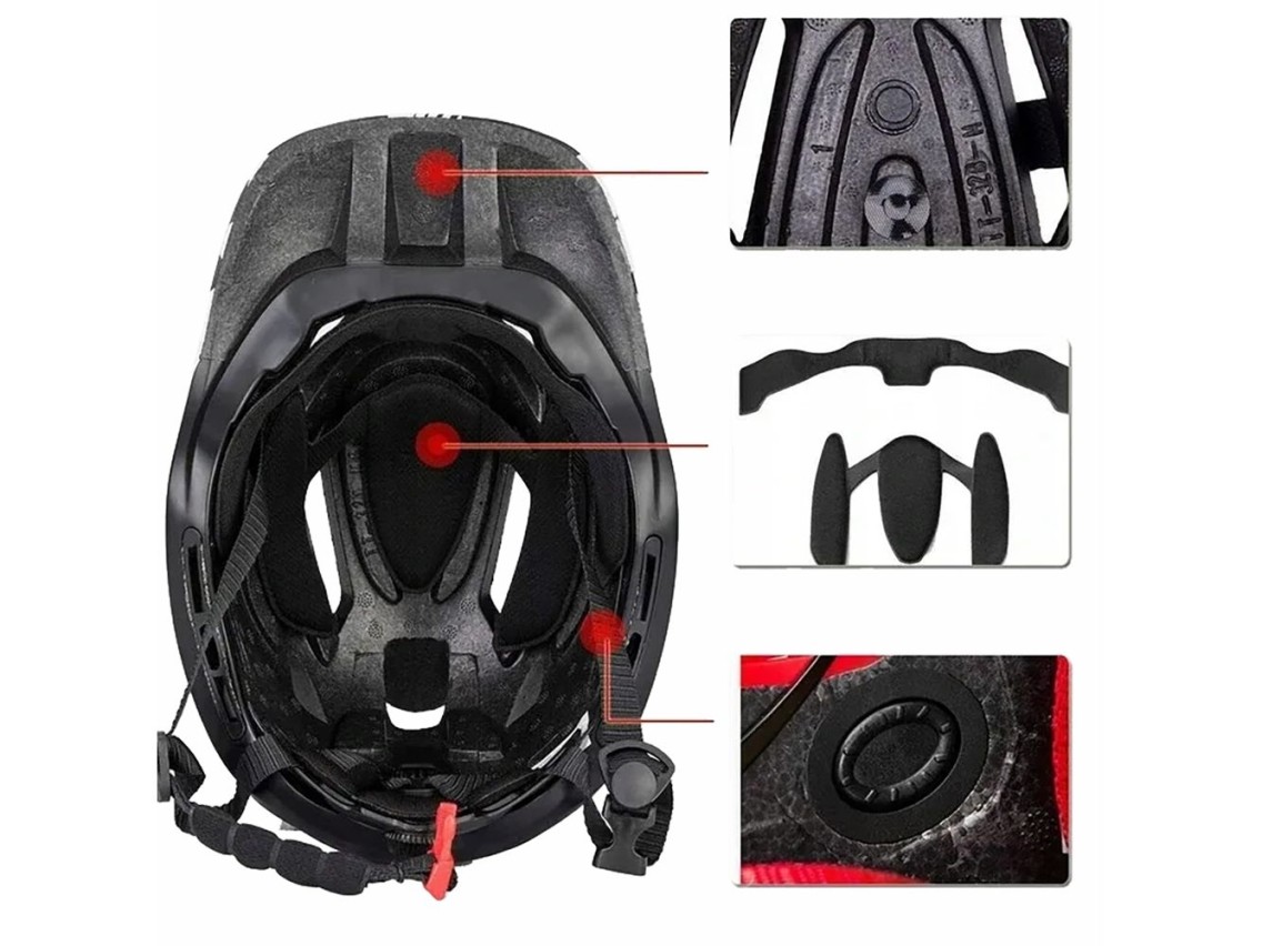 Capacete infantil para bicicleta Rockbros TT-32SBPP-M com queixeira removível, tamanho M - rosa-roxo