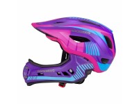 Rockbros TT-32SBPP-S children's bicycle helmet with detachable chinbar, size S - purple-pink Rockbros TT-32SBPP-S children's bicycle helmet with detachable chinbar, size S - purple-pink