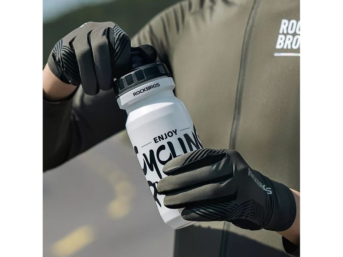 Guantes de ciclismo Rockbros 16110006003 con absorción de impactos, talla L - verde y negro