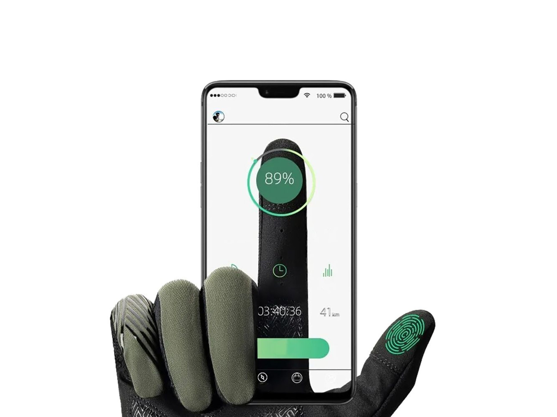 Guantes de ciclismo Rockbros 16110006003 con absorción de impactos, talla L - verde y negro