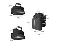 Rockbros A6-03BK bicycle bag for trunk 35 l with fold-out pockets - black Rockbros A6-03BK bicycle bag for trunk 35 l with fold-out pockets - black