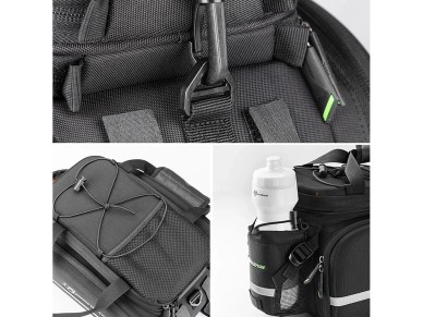 Rockbros A6-03BK bicycle bag for trunk 35 l with fold-out pockets - black Rockbros A6-03BK bicycle bag for trunk 35 l with fold-out pockets - black
