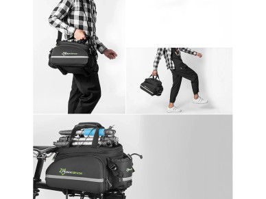 Rockbros A6-03BK bicycle bag for trunk 35 l with fold-out pockets - black Rockbros A6-03BK bicycle bag for trunk 35 l with fold-out pockets - black